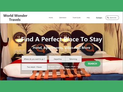 Pakages Button / Travelling Website. branding design flat typography ui web website