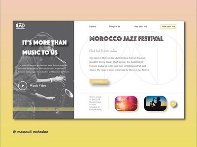 morocco jazz web-site animation art branding design illustration illustrator ui ux web website