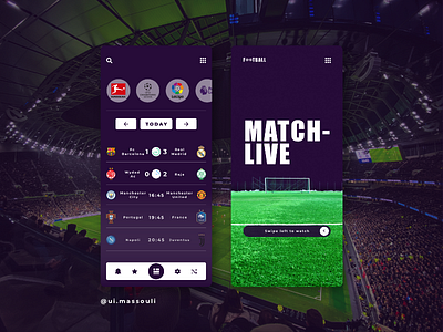 Match-live app app app design designer football graphic designer graphicdesign live match mobile mobile app design mobile design sports ui uidesign uiux ux xd design