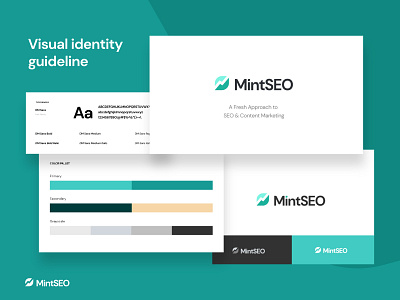 MintSEO - Visual Identity Guideline branding digital marketing agency digital marketing logo graph logo growth logo leaves logo logo design logo guideline marketing mint mint logo mintseo seo logo visual identity