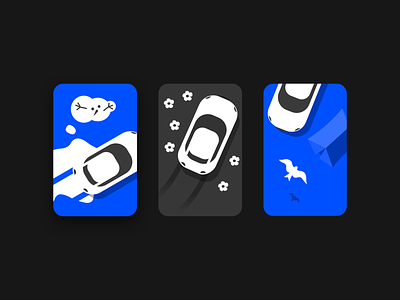 Monthly cards application automotive car cards design driving graphic design illustration mobile app moths ui ux