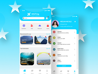 MGTrip APP android app design ios ios app menu mobile profile trip ui ux