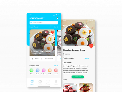 Dessert Dribbble android app design dessert food illustration ios menu mobile ui ux