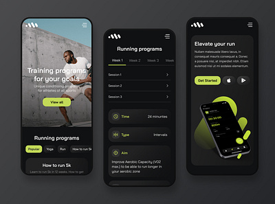 Mas Runner - a sports mobile app application design mobile mobile app responsive design ui user ux