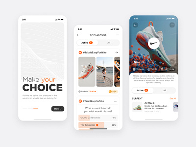 Social Media App application challenges interface mobile app nike social media ui ux