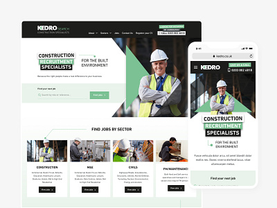 Recruitment Homepage Design construction desktop design homepage mobile design recruitment ui uidesign web webdesign website design