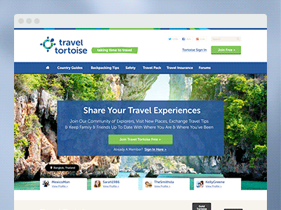 Travel Tortoise digital travel ui web webdesign