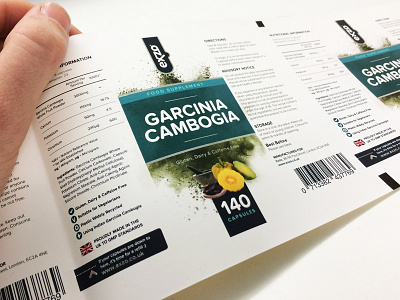 Garcinia Cambogia Label Sample embossing flexo foil label design label printing printing uv gloss