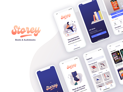 Storey - book app character design digital illustration illustration logo ui vector