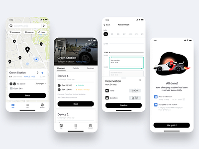 EV charger reservation process