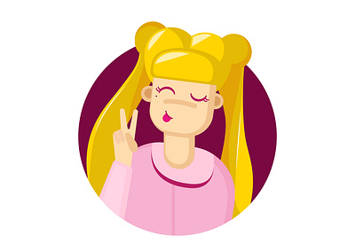 Sailor Moon =p blonde cartoon character cute design flat funny girl character happy icon illustration illustrator minimal postcard sailor moon sailormoon smiley face vector woman illustration woman portrait