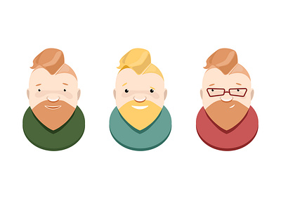 men's avatars art cartoon character cute design flat funny happy hipsters icon illustration illustrator minimal portrait art postcard vector