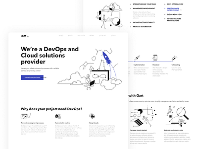 Gart development devops illustration landing landing page space technology vector