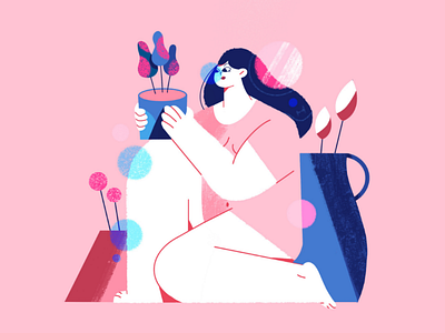 Plants Girl by Bulma illustrates on Dribbble