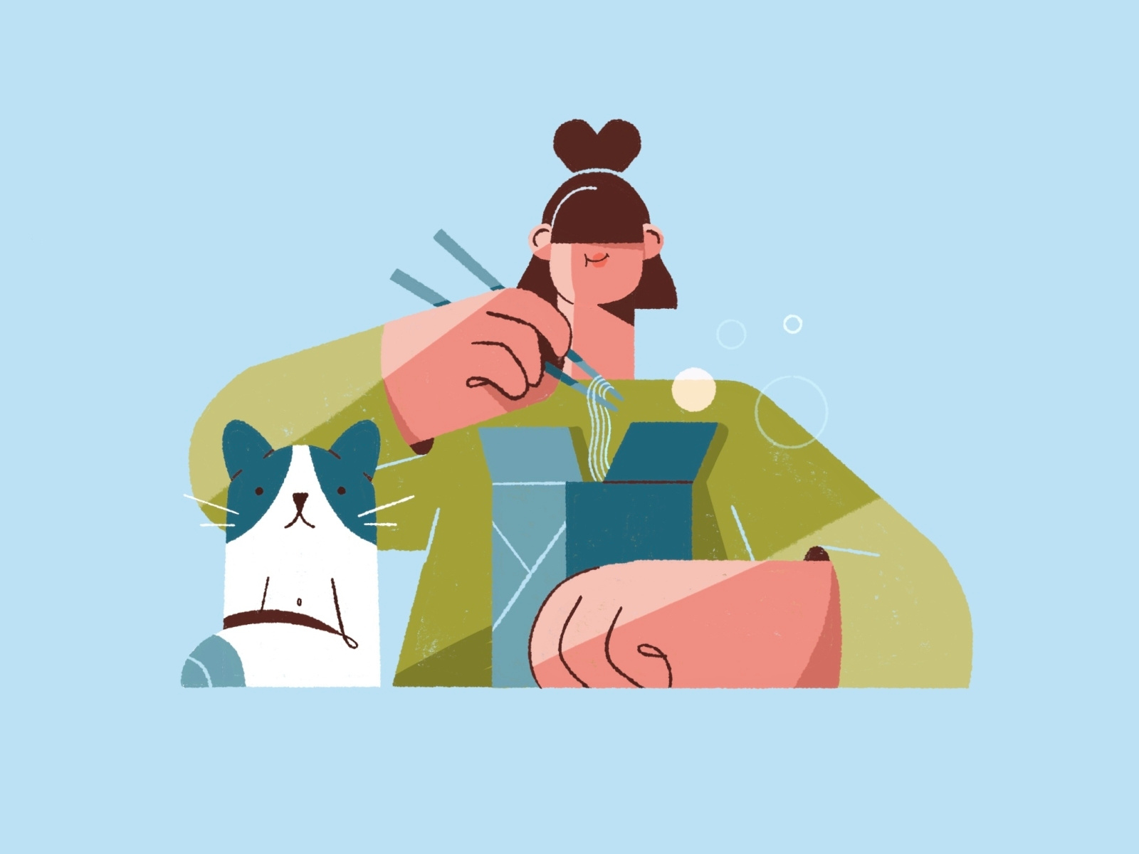 Noodles & cats by Bulma illustrates on Dribbble