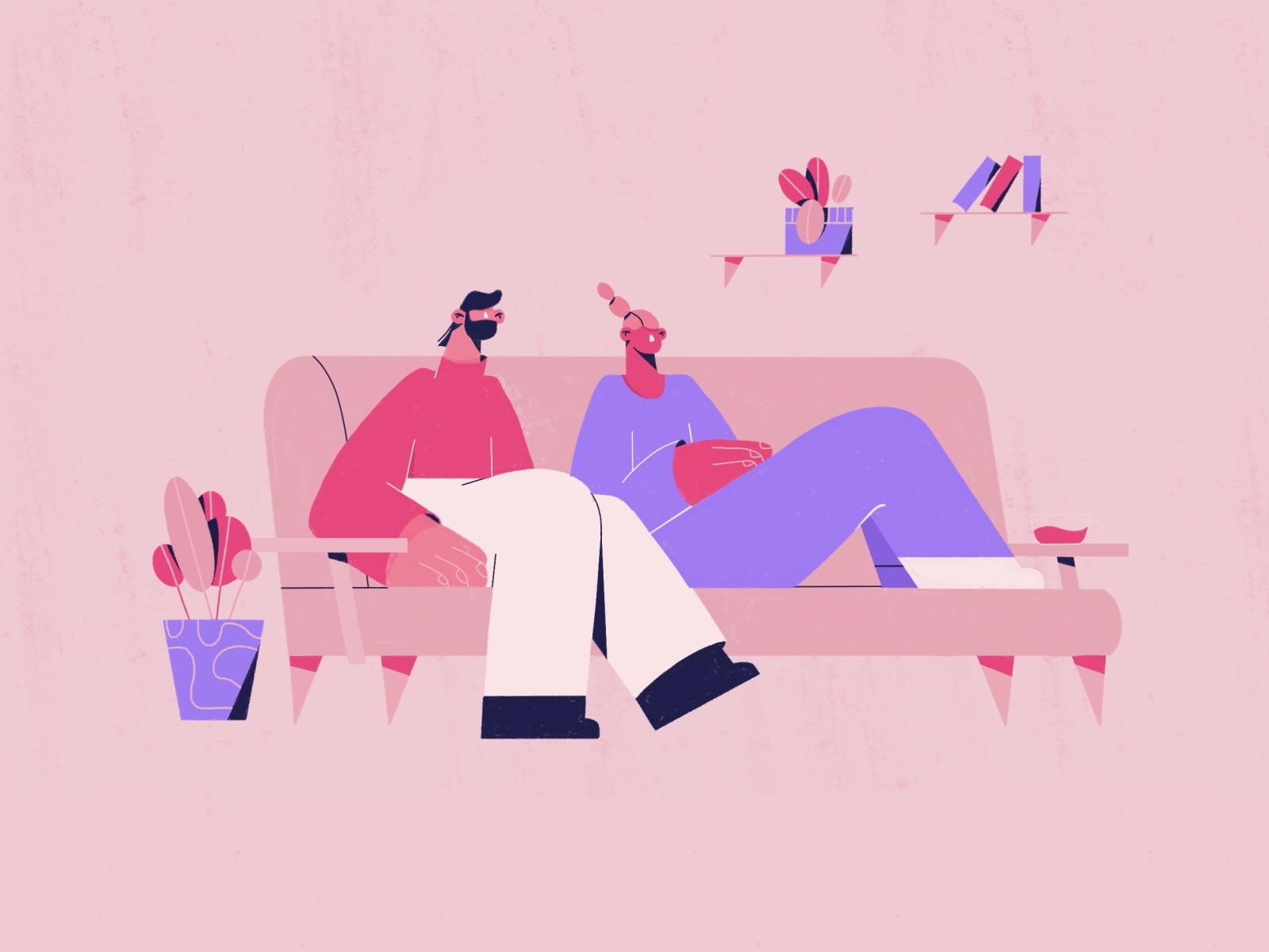 Chilling on the sofa by Bulma illustrates on Dribbble