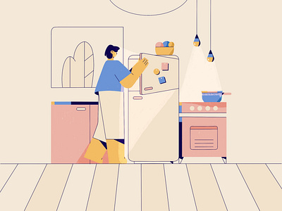 Kitchen Scene adobe illustrator character character design character illustration girl illustration illustrator kitchen linear lineart procreate vector illustration