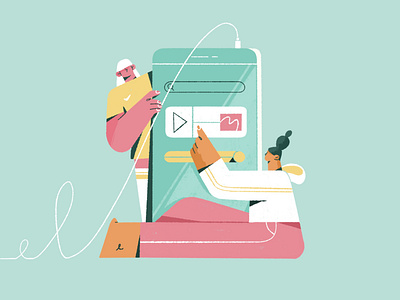 Favourite podcast app by Bulma illustrates on Dribbble