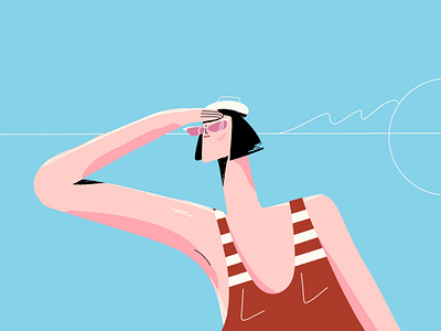 Baywatch character character design illustrator photoshop procreate summer vector illustration
