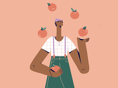 If life gives you oranges, learn to juggle 🍊🍊🍊 adobe illustrator character character design character illustration illustration illustrator line art procreate ux vector illustration