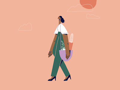 Lady with a shopping bag adobe illustrator character character design character illustration design illustration illustrator line art procreate vector illustration