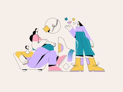 Playful Characters - minimalist style for ADHD website by Bulma ...