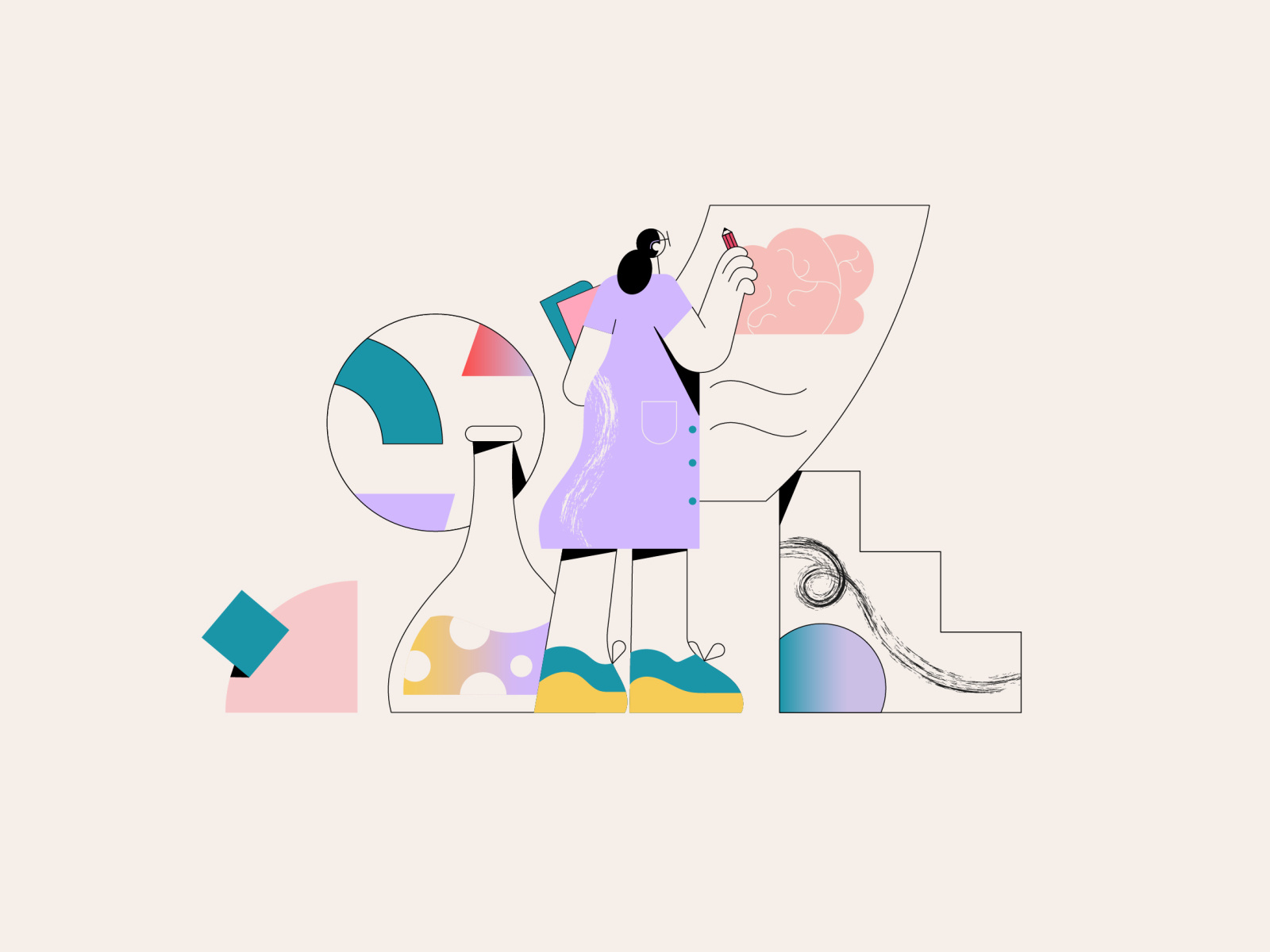 Playful Characters - minimalist style for ADHD website by Bulma ...