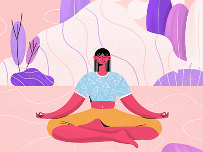 Yoga girl illustration chatacter design illustration vector illustration yoga illustration