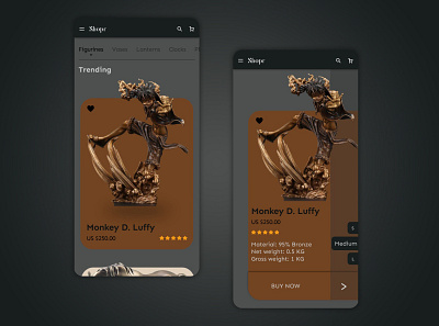 UI for Home Decor Shoppping Application adobe xd app dark ui design homepage illustration invisionstudio minimal photoshop ui ux