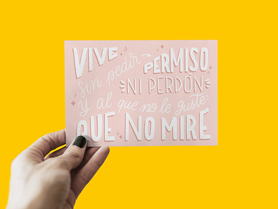 'Vive' Lettering Postcard calligraphy design graphic design illustration lettering postcard spanish