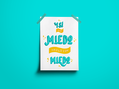 Hazlo con miedo - Lettering Poster design hand lettering lettering poster wall art