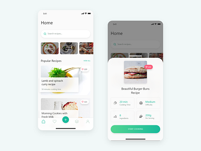 Cooking Recipe App Design cooking food food app recipe recipe app ui ux