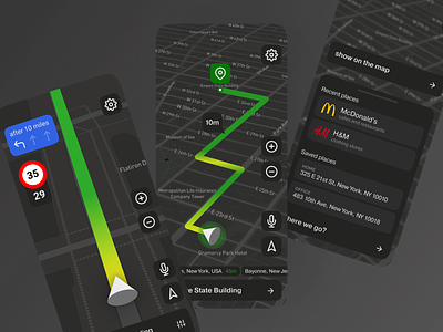 Navigation / Maps App app design google map map mobile app navigation ui ui design ux waze