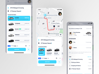 Taxi App car mobile ride sharing uber ui ui design