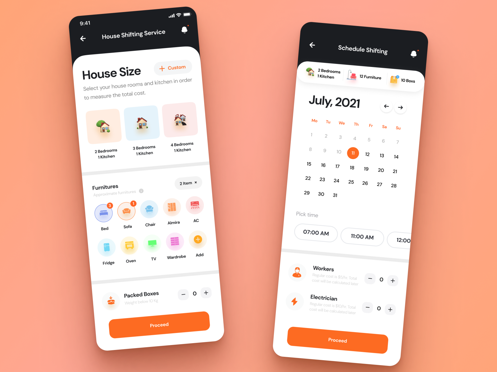 House Shifting App by Yusef Esfandiary on Dribbble