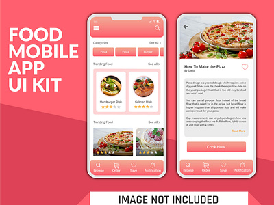 Modern Food Recipe Mobile App UI kit