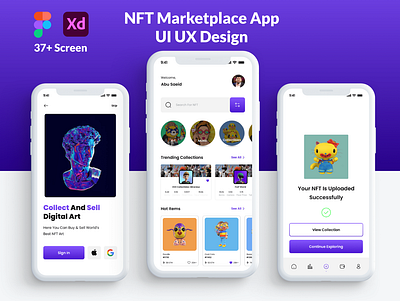 NFT Marketplace Mobile App UI UX Design nft nft design nft ui design software design