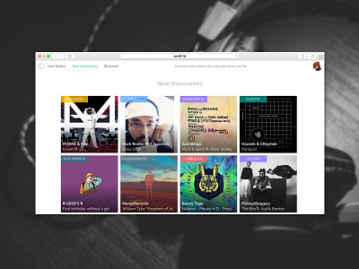 Scarlett.fm - Personalized Radio - Discovery Page music streaming webapp