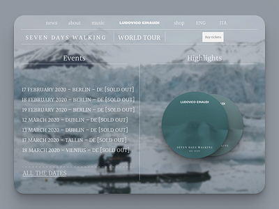 Ludovico Einaudi WEB creative design interface minimal typography ui uidesign uitrends ux web website