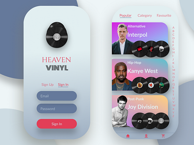 Heaven Vinyl Mobile App Concept