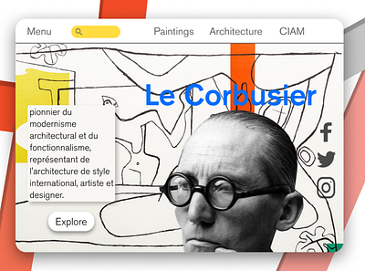 Le Corbusier Concept design flat graphic material minimal typography ui ux vector web website