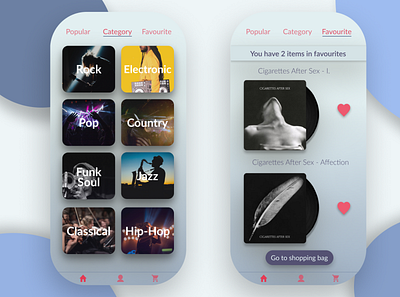 Heaven Vinyl Mobile App Concept design flatdesign graphic minimal mobile typography ui ux