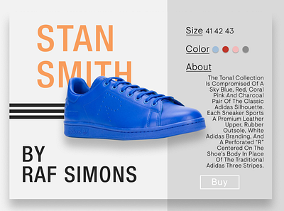 Page Concept Raf Simons X Adidas design flat graphic material minimal typography ui ux web website