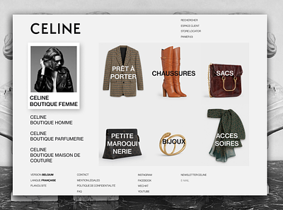 Celine Web celine design flatdesign graphic material minimal typography ui ux web website