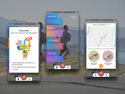 Workout App android design flat google material design interface minimal mobile sport app typography ui ux