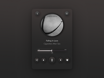 Music Player dark ui mobile app music player neomorphism neumorphism product design software design uidesign uitrends uxdesign