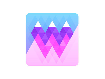 Something geometry icon mountains pink purple something typography w