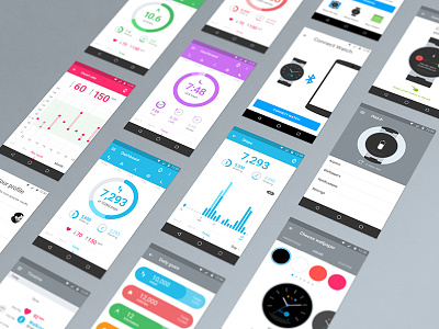 Onetouch Move App activity android app colourful dashboard flat google material mobile ui ux wearables