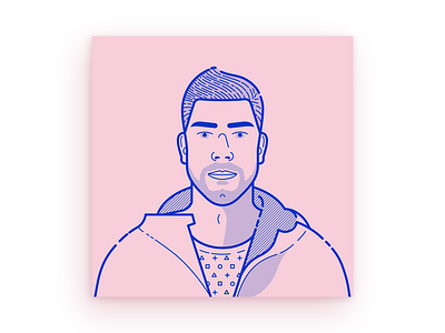 Self-portrait blue bro character graphic design illustration male man outline pink portrait self-portrait