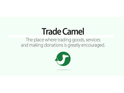 Trade Camel branding flat green identity landing logo minimal page trading